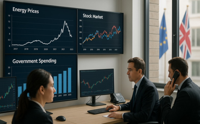 Navigating Energy Prices, Stock Markets, and Government Spending in the UK and EU