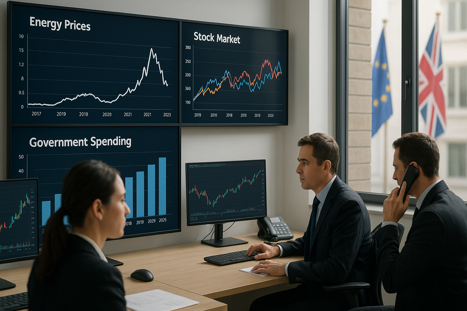 Navigating Energy Prices, Stock Markets, and Government Spending in the UK and EU